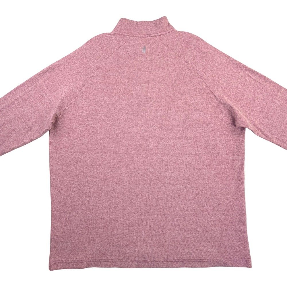 johnnie-O 1/4 Snap Mock Neck Pullover Men XL Malibu Red Pink Preppy Country Club - Picture 7 of 12
